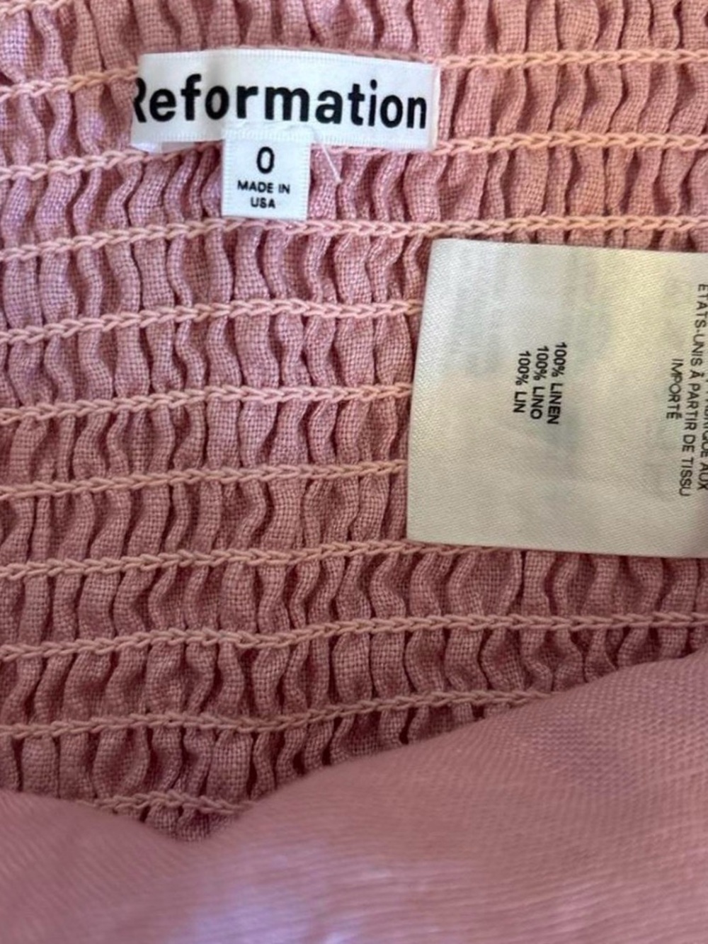 Reformation France Pink Two-Piece Linen Set - Picture 4 of 4